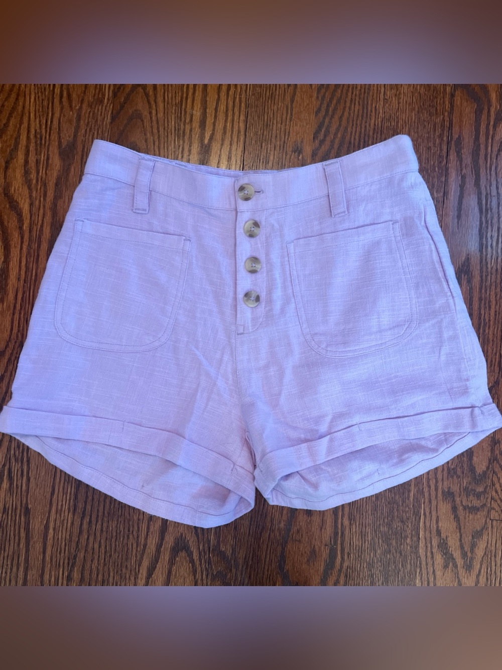 BillaBong Purple 100% Cotton Women’s Shorts Pockets Zip Up Size 27
